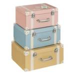 Set 3 cutii decorative in forma de valize SUITCASE