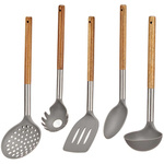 Set 5 accesorii de bucătărie cu mâner din lemn