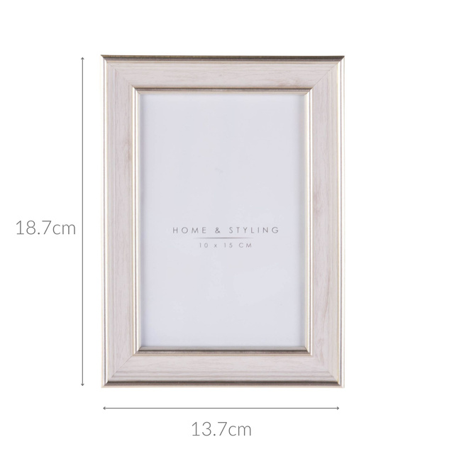 Ramă foto, imitație de lemn alb, 24 x 29 cm