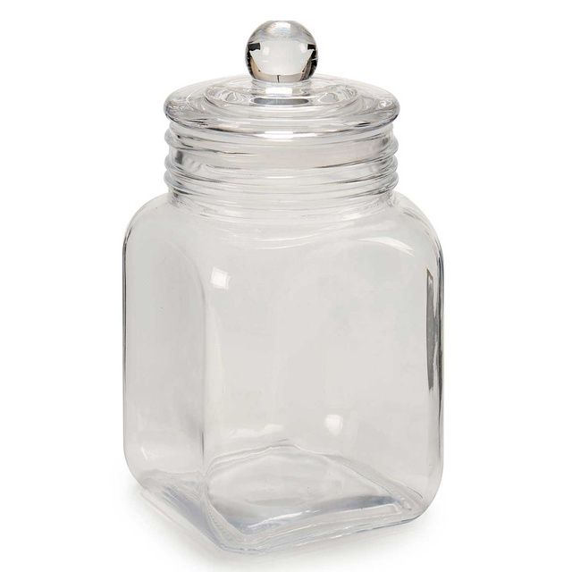 Borcan pătrat pentru prăjituri cu capac, 1,2 l