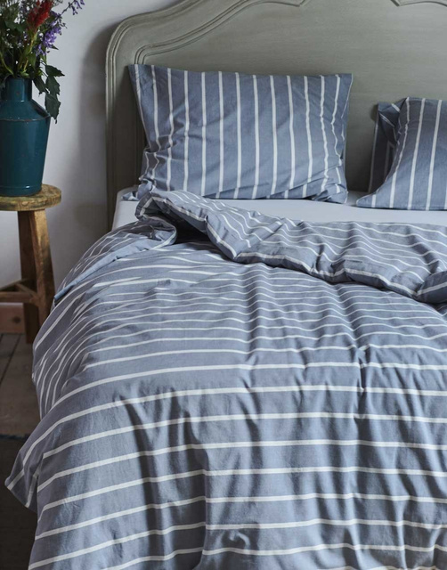 Husă decorativă pentru pernă din bumbac de culoare albastră cu dungi, 60 x 70 cm, Esprit,