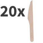 Set 20 cuțite de unică folosință din lemn, 16 cm.