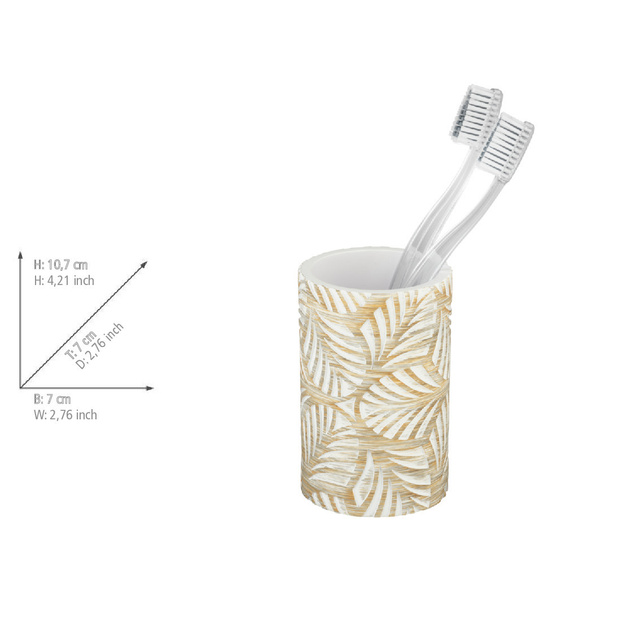 Cana pentru periute cu model frunze TERRALBA, Ø 7 cm