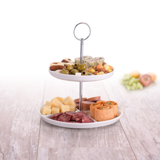 Platou din portelan cu 2 niveluri, 26 cm