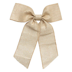 Fundita de iuta pentru bradul de Craciun, cu fir de auriu, 19 x 24 cm