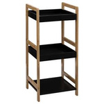 Etajera de baie Natureo, 3 polite din bambus si MDF, 80 cm