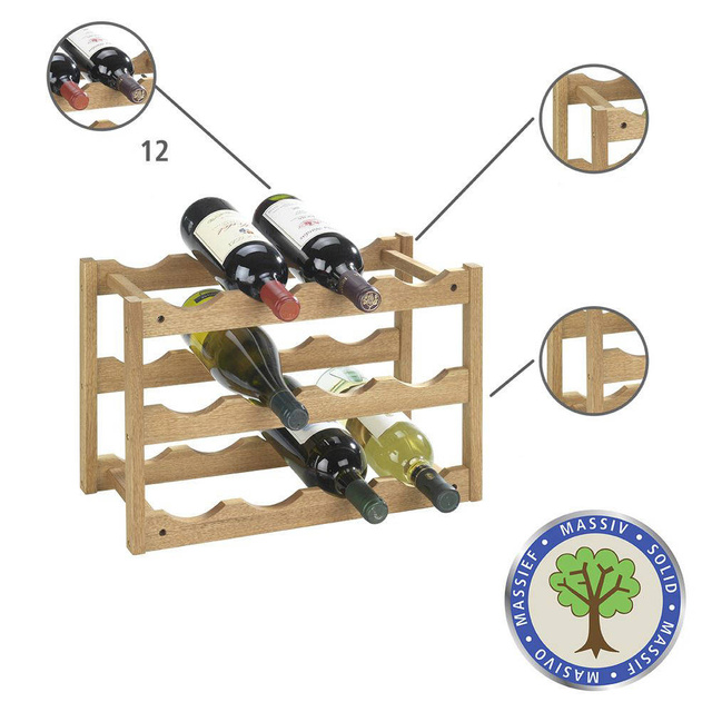Suport din lemn NORWAY pentru vin - 12 sticle, WENKO