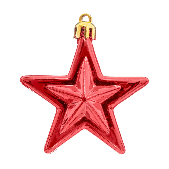 Decoratiuni de Craciun, stele din plastic, 6 buc.