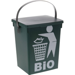 Recipient pentru deșeuri organice cu logo BIO, cu mânere, 5 l