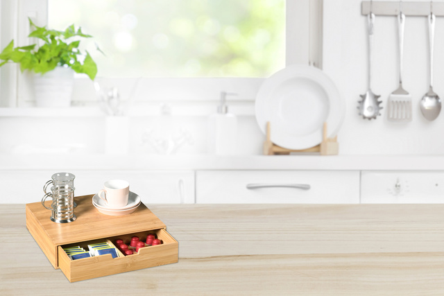 Suport pentru capsule de cafea din bambus 34 x 31 cm, Kesper