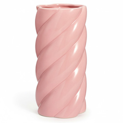 Vază ceramică, Ø 12,5 x 25 cm, roz.