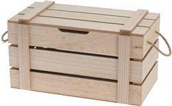 Cutie decorativă din lemn cu capac și mânere