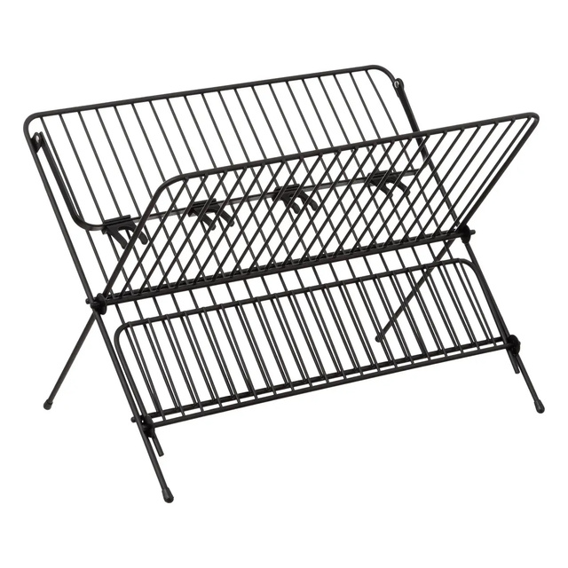 Scurgator de farfurii, negru, pentru 19 farfurii și suporturi pentru 4 pahare