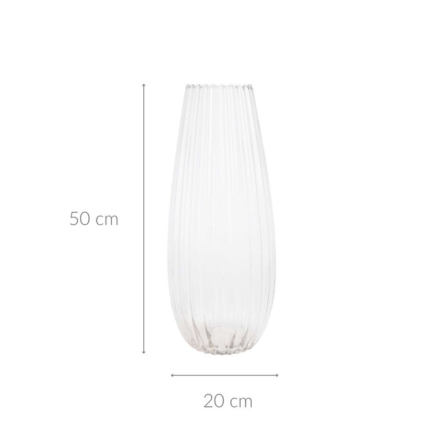 Vaza ingusta de sticla, Ø 20 x 50 cm