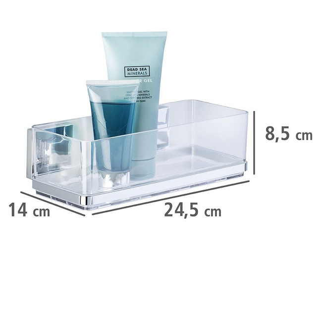 Raft baie QUADRO, Transparent, 24,5x14x8,5 cm, WENKO