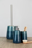 Recipient pentru perie POTTERY PETROL + perie WC, WENKO, albastru