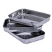 Set 3 tavi servire/preparare, Inox, 22x16x3 cm