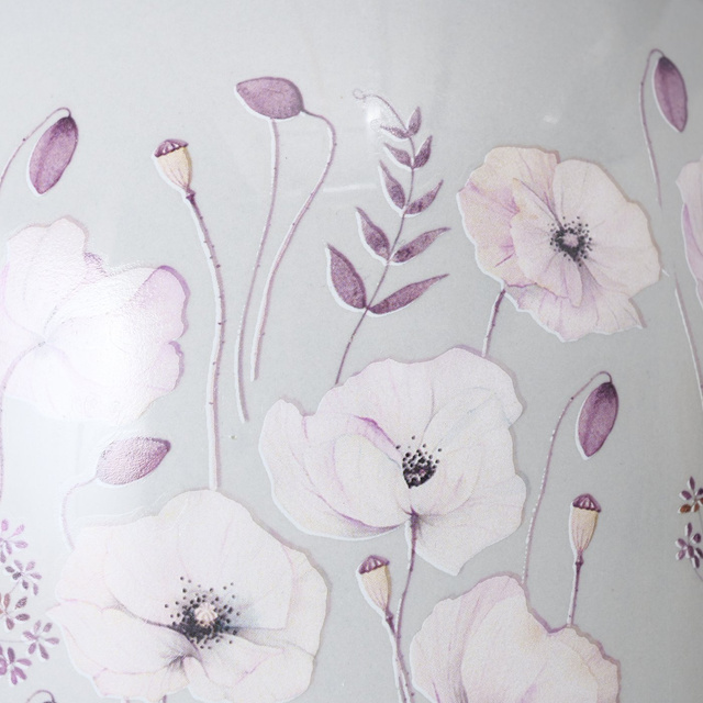 Vaza ceramica cu flori pictate, SARAH, 17 cm