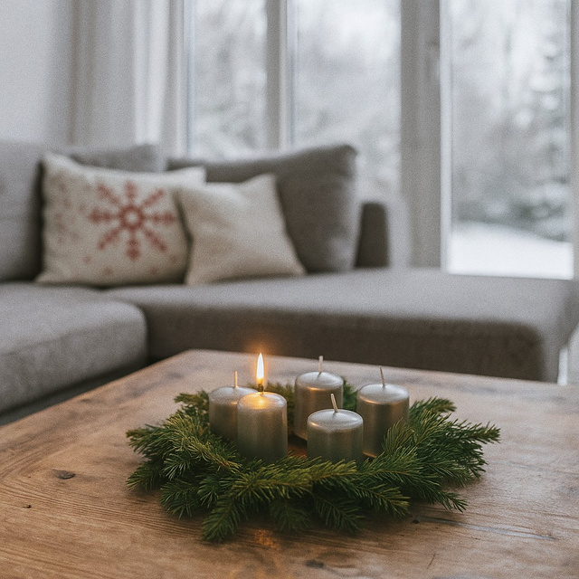 Set lumanari satinate, 4 bucati, 4 x 4,5 cm