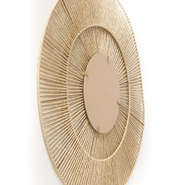 Oglindă decorativă în cadru țesut MARAL, Ø 75 cm