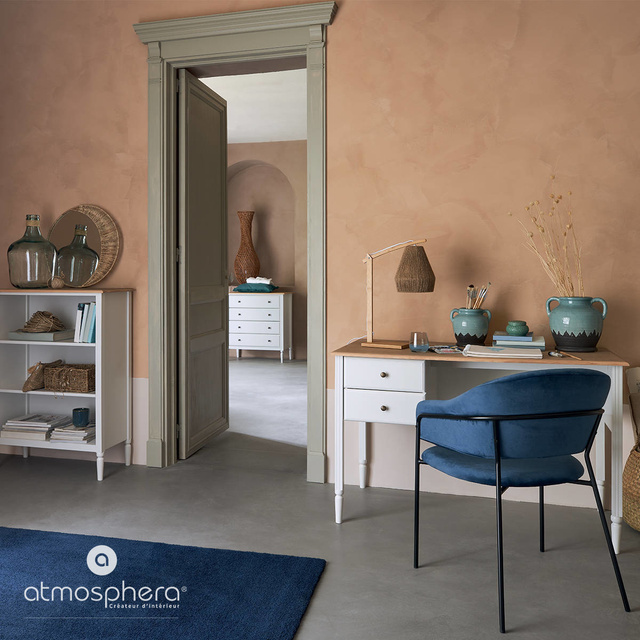 Oglinda rotunda MOON cu aplicatie din iuta, 50 cm