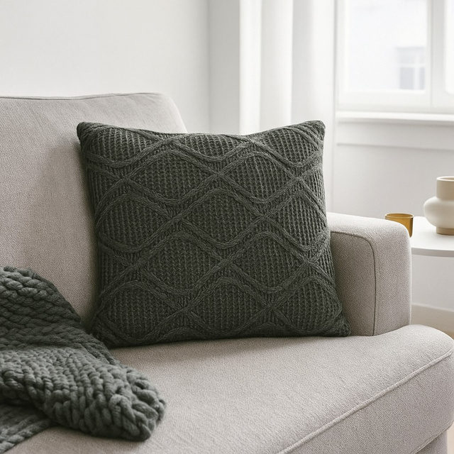 Perna decorativă CHENILLE, tricotată, 45 x 45 cm