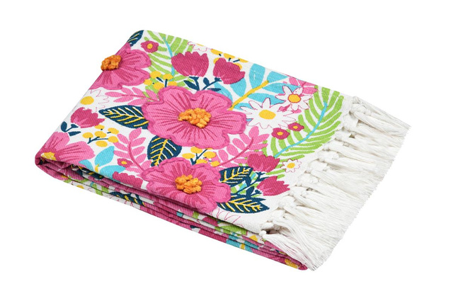 Pătură de plajă cu flori, DOLCEVITA, 90 x 180 cm