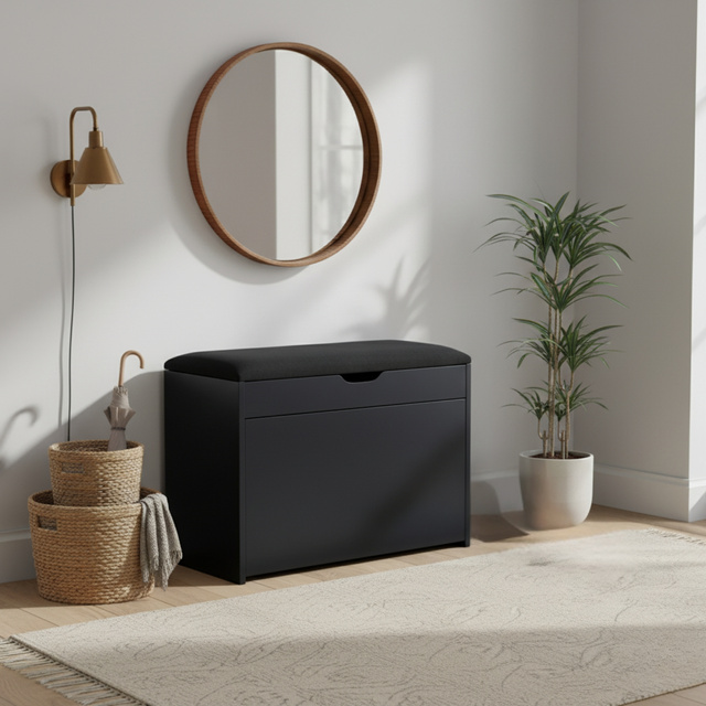 Dulap pentru pantofi cu loc de șezut și rafturi retractabile VAULT, 57 x 30 x 53 cm