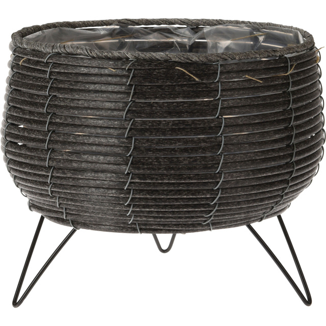 Ghiveci rotund sub formă de coș pe picioare, Ø 25,5