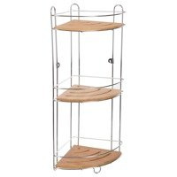 Raft pentru baie, coltar, agatat, 3 niveluri, bambus