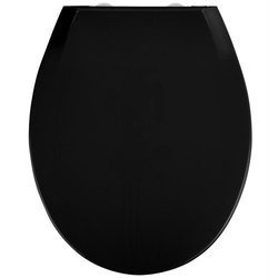 Capac universal pentru toaletă negru, fabricat din Thermoplast, cu un sistem inovator de asamblare