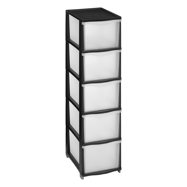 Organizator înalt din plastic cu sertare PLAS, înălțime 102,4 cm.