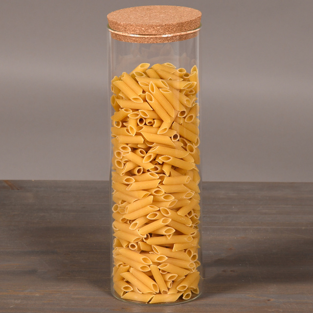 Recipient de sticlă pentru bucătărie cu capac din plută