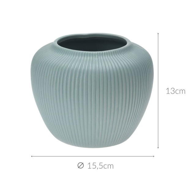 Vaza pentru flori, lata, joasa, culori pastelate, ceramica, Ø 15,5 cm
