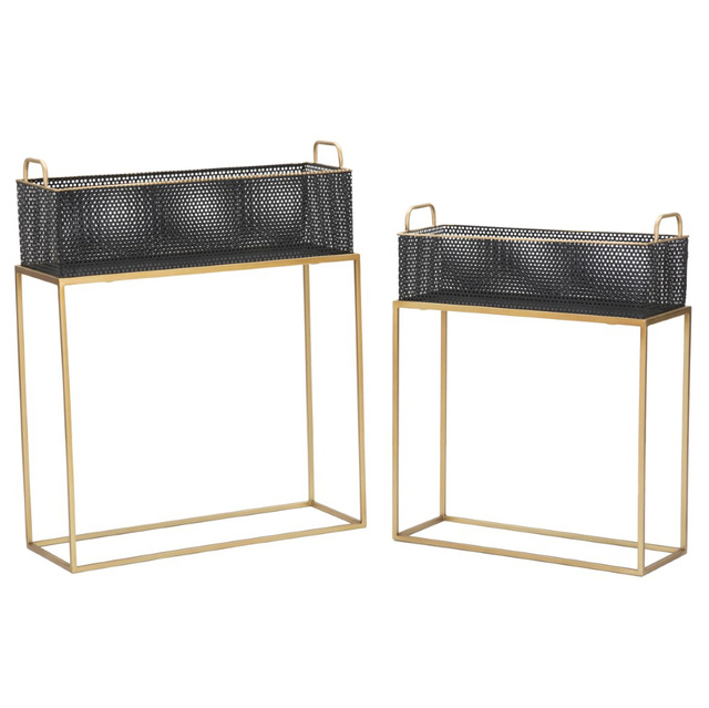 Ghivece din plasă metalică pe suport