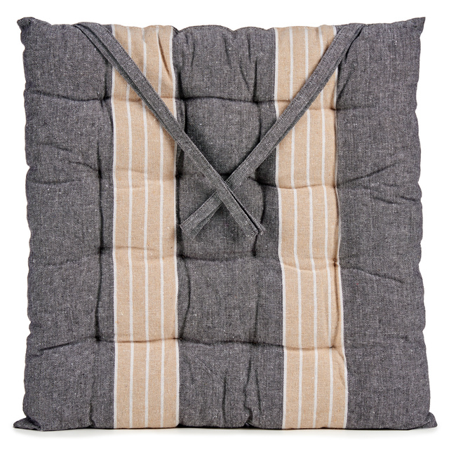 Pernă pentru scaun cu dungi și legături NOMO, 40 x 40 cm