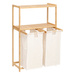 Raft din bambus cu coș pentru rufe TIDY BOX, 72 x 33 x 109 cm