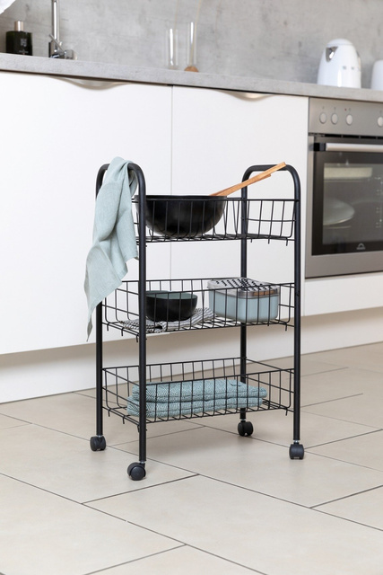 Carucior multifunctional cu 3 niveluri, FLORENZ BLACK, Wenko