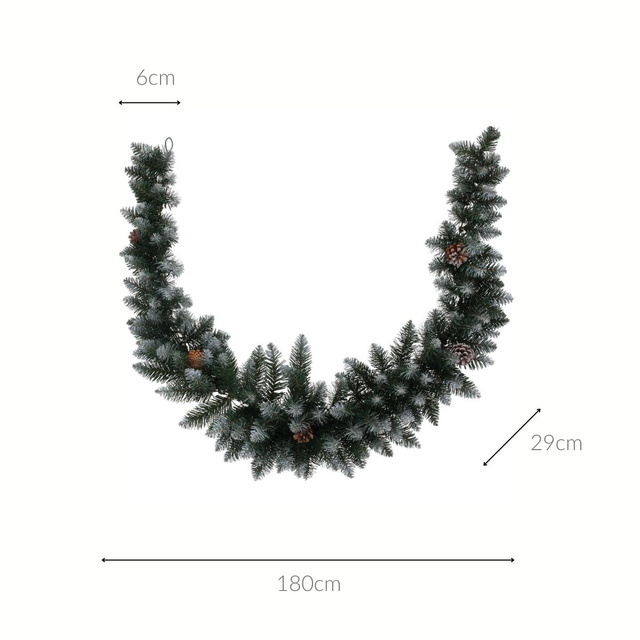 Ghirlandă de Crăciun cu efect de zăpadă, 180 cm