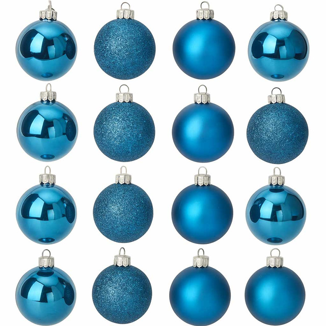 Globuri de Crăciun din sticlă Ø 8 cm, 16 buc., albastre