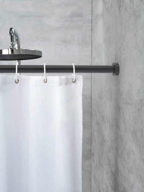 Bara de dus telescopica LUZ , Ø 2,8 cm, 110-185 cm, negru, WENKO