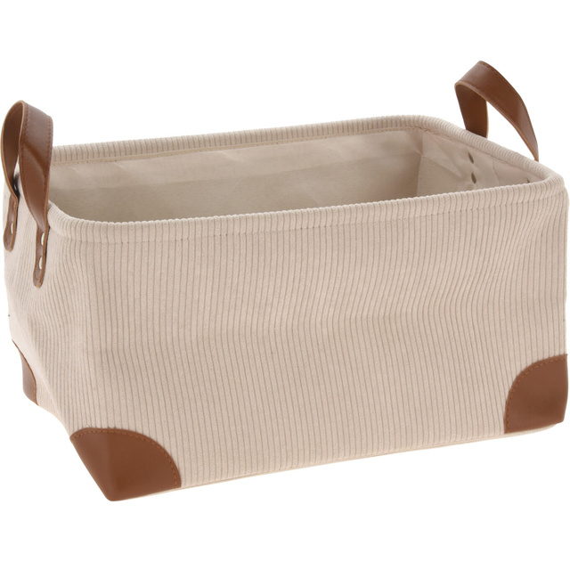 Cos pentru depozitare, catifea cu manere, 36 x 26 x 19 cm