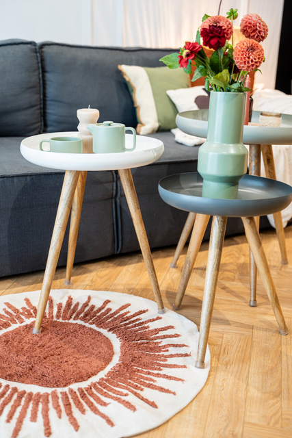 Covor rotund ALI, din bumbac, 90 cm