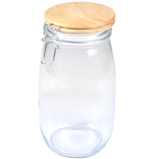 Borcan ermetic cu capac din bambus, 1,4l