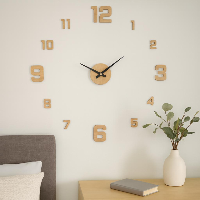 Ceas de perete 3D TETI, autoadeziv