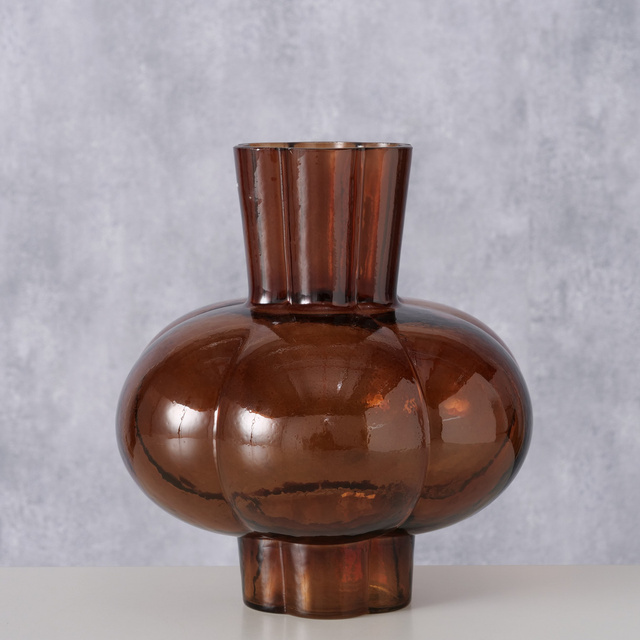 Vasă de sticlă MAHONI voluminoasă, 20 cm