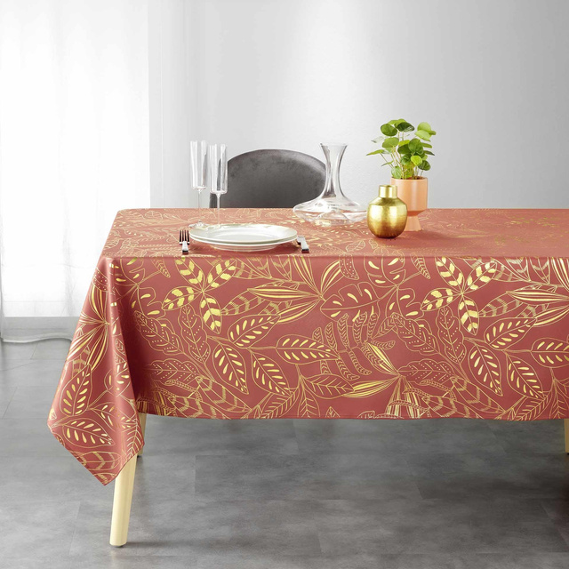 Fata de masa dreptunghiulara, cu print metalic, BELFLOR, 150 x 300 cm