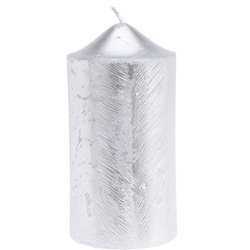 Lumânare decorativă cu model metalic, 7 x 14 cm