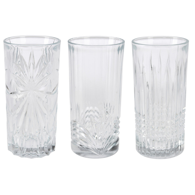 Set 3 pahare cu model, 380 ml