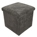 Taburet din velur-cord cu spațiu de depozitare TOBO, 38 x 38 x 38 cm